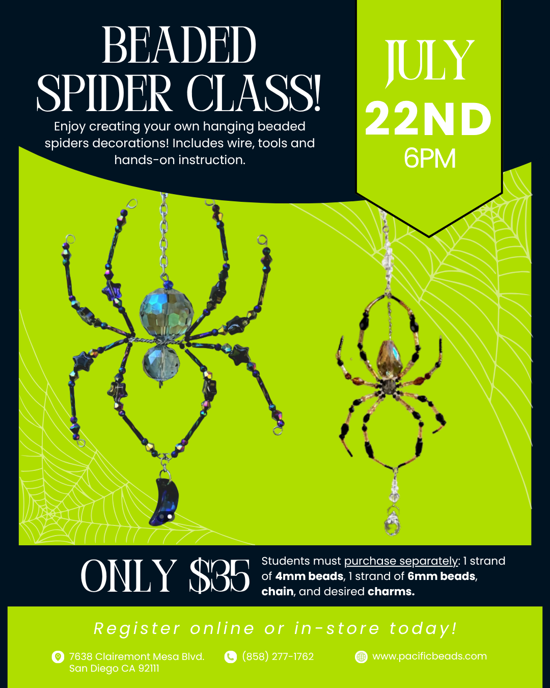 Beaded Spider Class 7/22