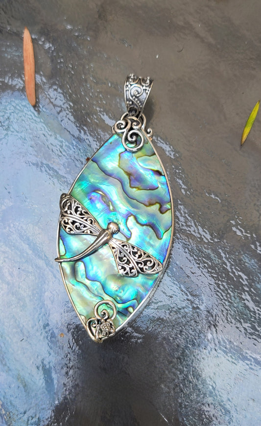 Abalone Dragonfly pendant designed by Shlomo