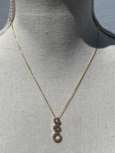 Special Value Item-S.S. 14k Gold Swarovski Trinity Necklaces