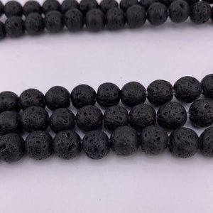 Wide Hole Lava Beads