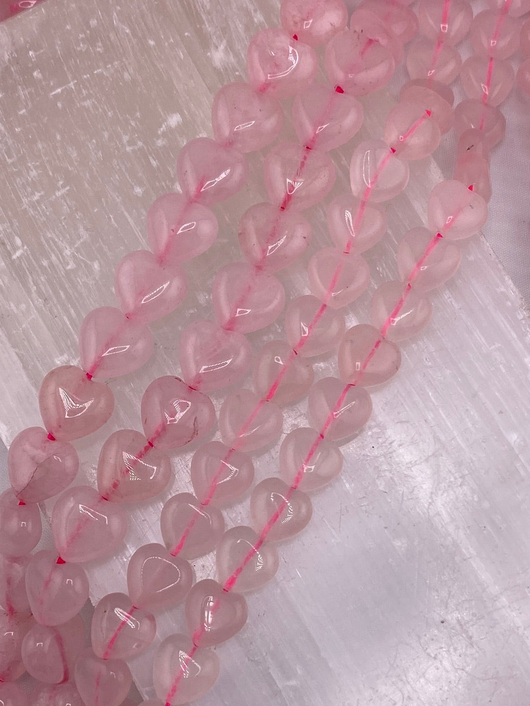 Rose Quartz Heart Beads