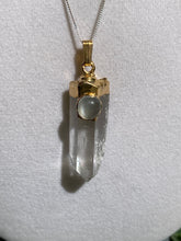 Load image into Gallery viewer, S.S. Lemurian Quartz Point with Moonstone Necklace
