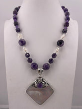 Load image into Gallery viewer, S.S. Shlomo Mother of Pearl and Amethyst Necklace

