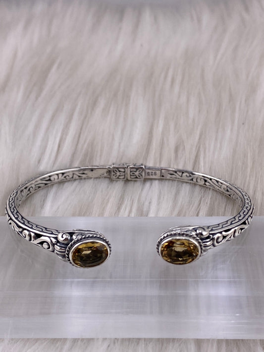 Sterling silver citrine cuff bangle available at wholesale and retail prices, only at our crystal shop in San Diego!