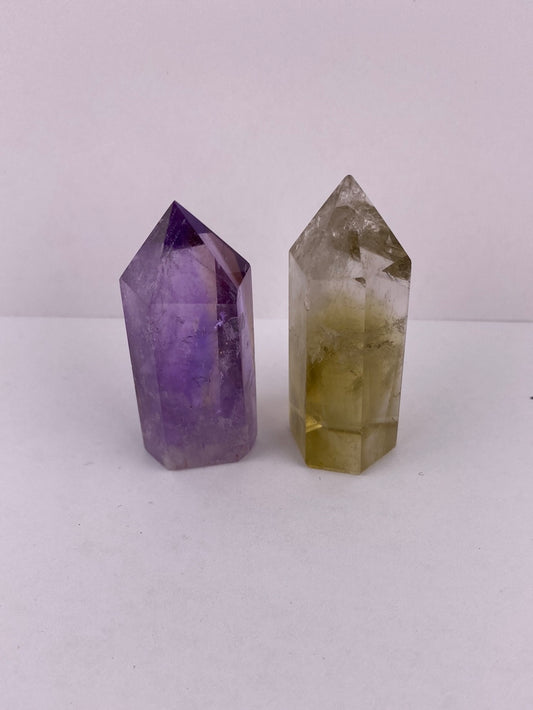 Amethyst and Citrine Point 2" Duos