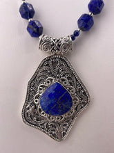 Load image into Gallery viewer, S.S. Shlomo Ornate Lapis and Pyrite Necklace
