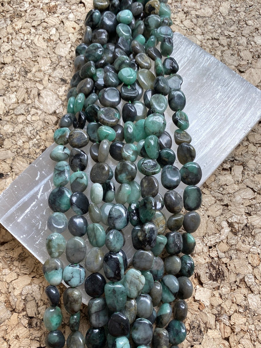 Crafting supplies such as natural emerald beads available at wholesale and retail prices, only at our crystal shop in San Diego!