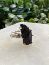 Load image into Gallery viewer, S.S. Shlomo Raw Black Tourmaline Adjustable Rings
