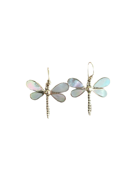 S.S. Mother of Pearl Dragonfly Dangly Earrings