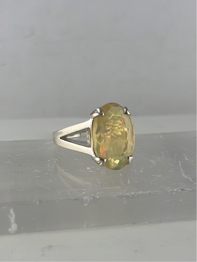 S.S. Faceted Opal Rings