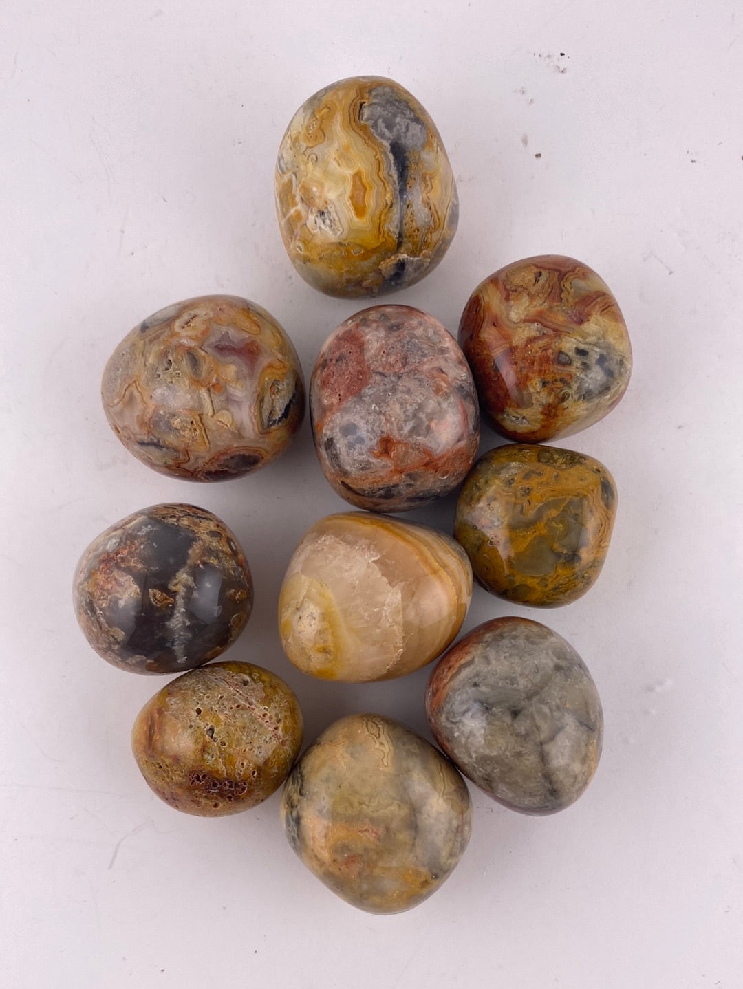 Crazy Lace Agate Tumbled Stone Sets (10 pc)