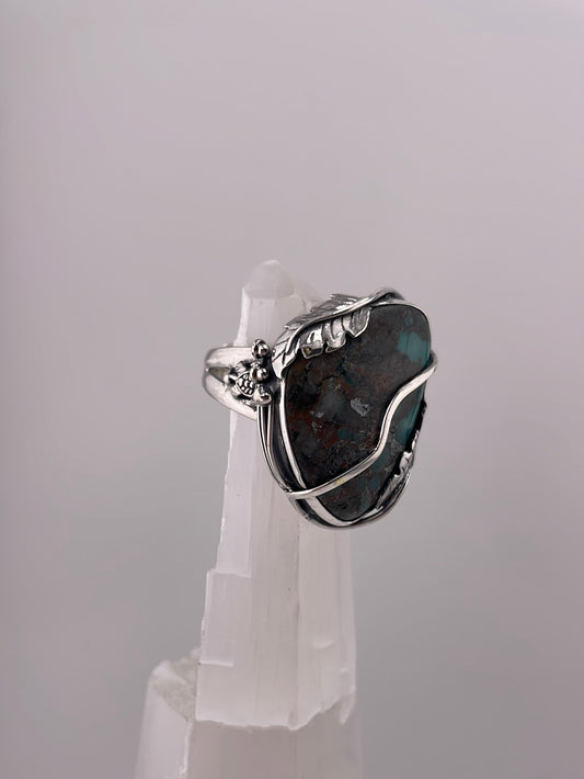 Shlomo Design turquoise in Sterling silver ring