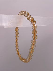 Faceted Citrine Stretch Bracelet 6mm