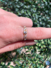Load image into Gallery viewer, S.S. Tanzanite and Zircon Double Helix Rings

