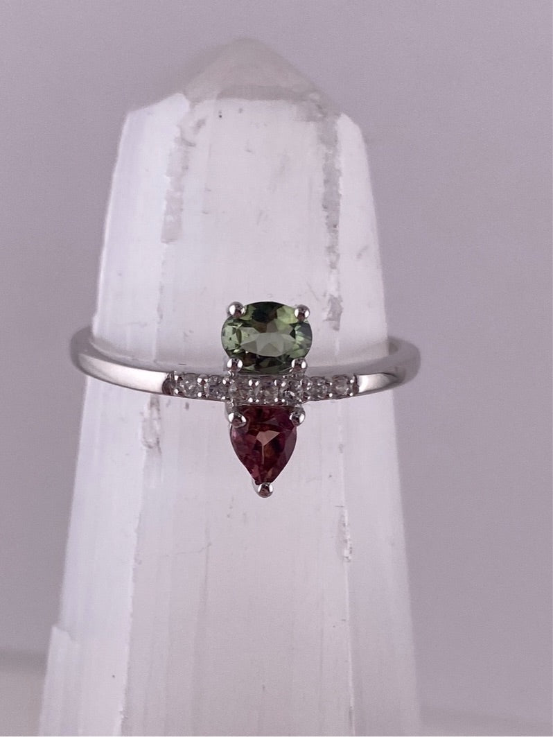 S.S. Multicolor Tourmaline and Zircon Rings