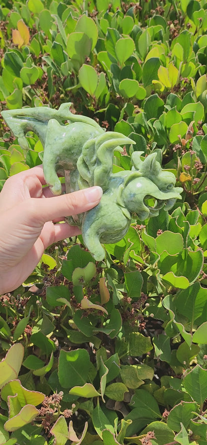 Hand Carved Jade Pixiu Dragon Figurine