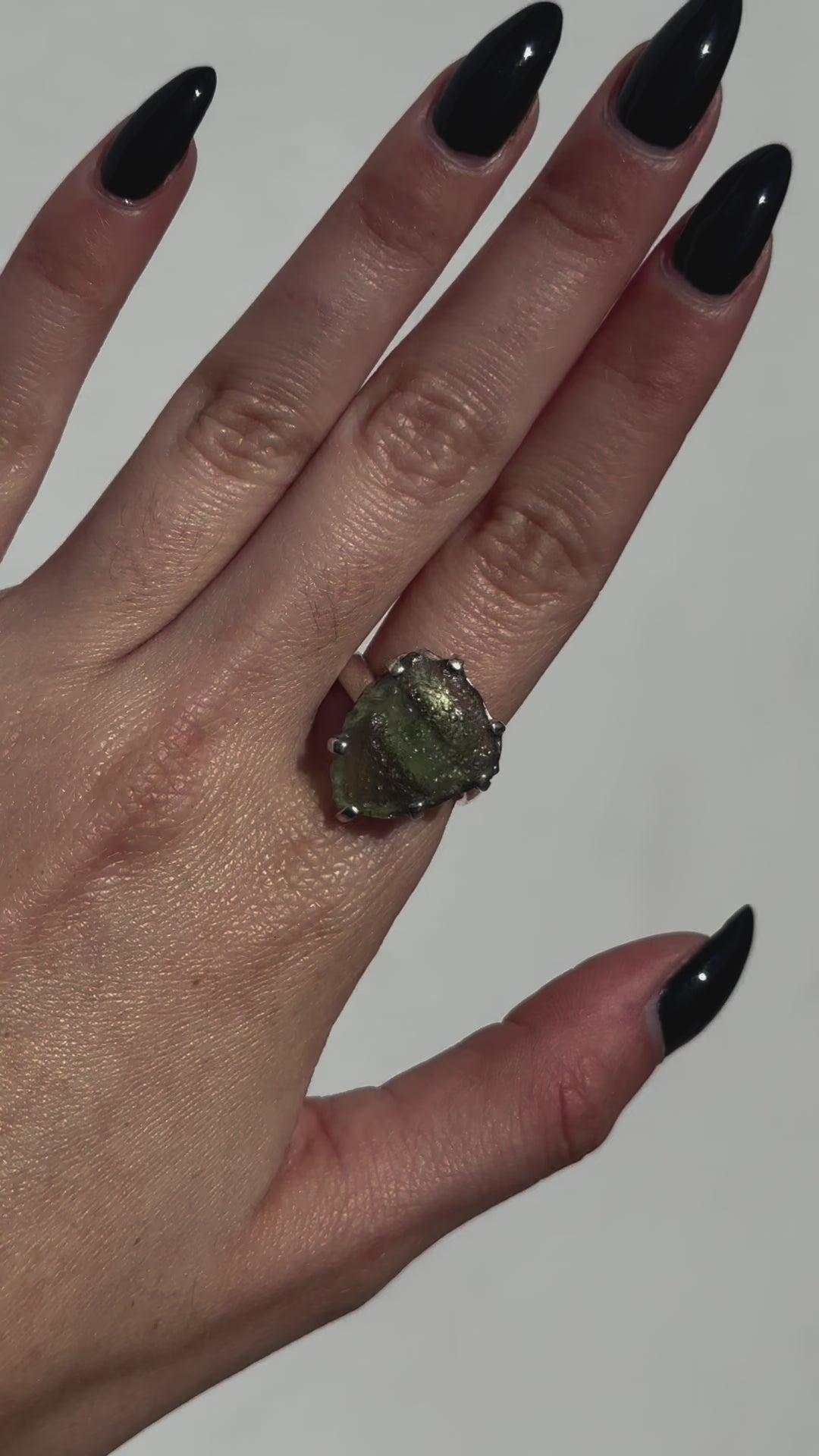 Sterling silver Moldavite Rings available at wholesale and retail prices, only at our crystal shop in San Diego!