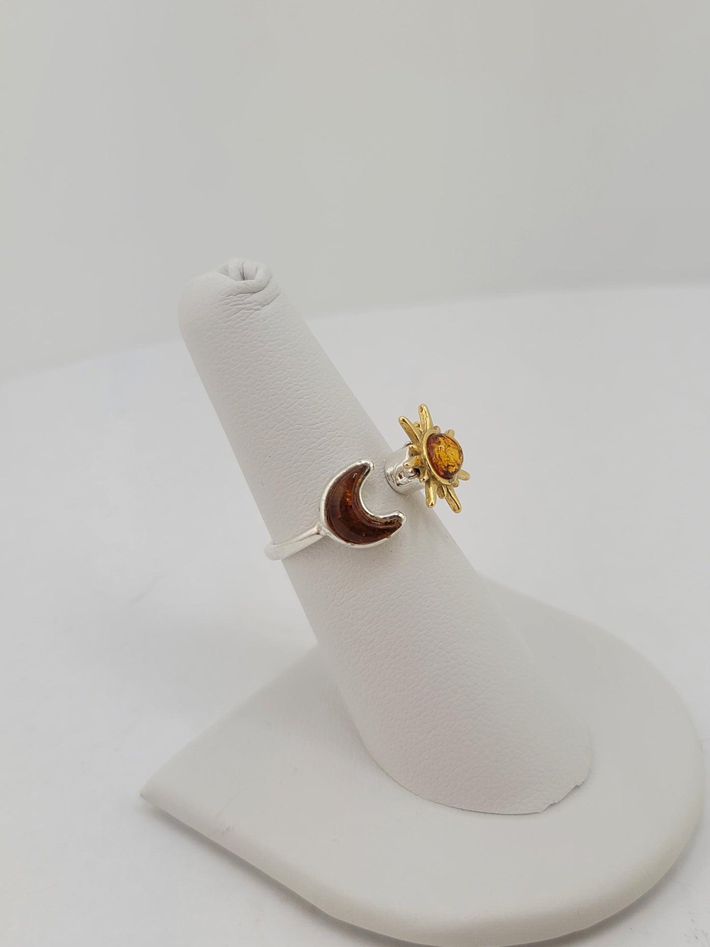 S.S. Amber Spinning Sun Rings