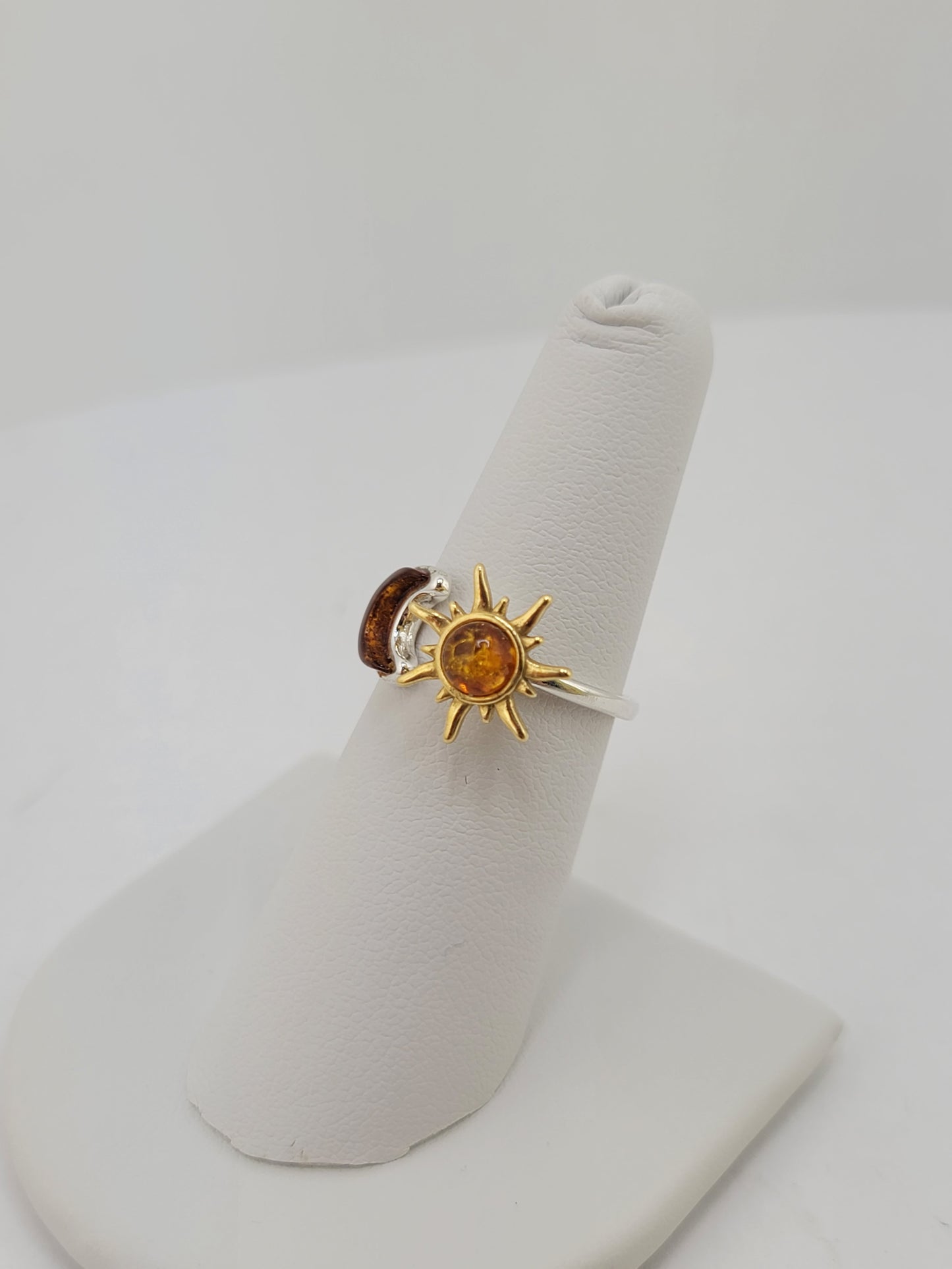 S.S. Amber Spinning Sun Rings