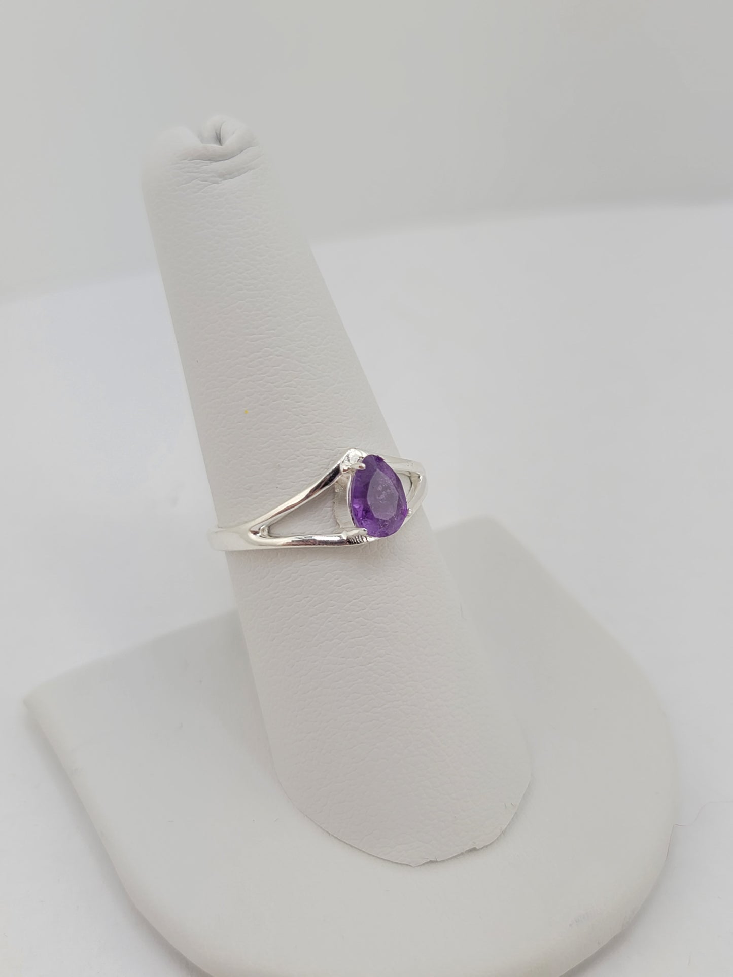 S.S. Faceted Amethyst Teardrop Rings