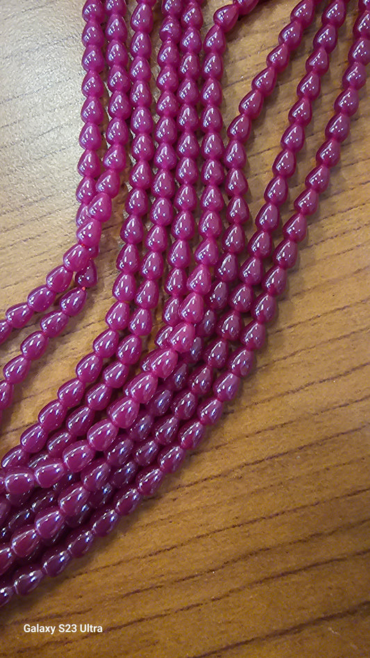 Ruby Teardrop Beads