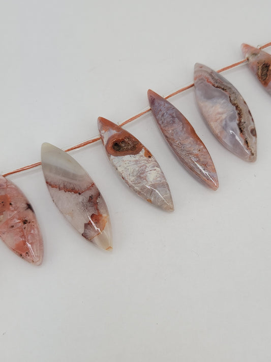 Graduated South Red Agate Marquise Beads