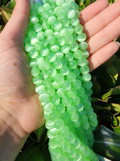 Lime Green Selenite Beads