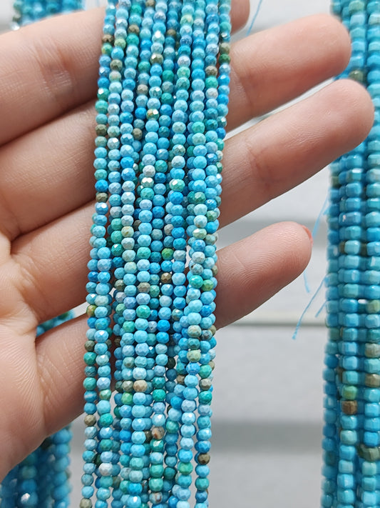 Faceted Turquoise Round Beads