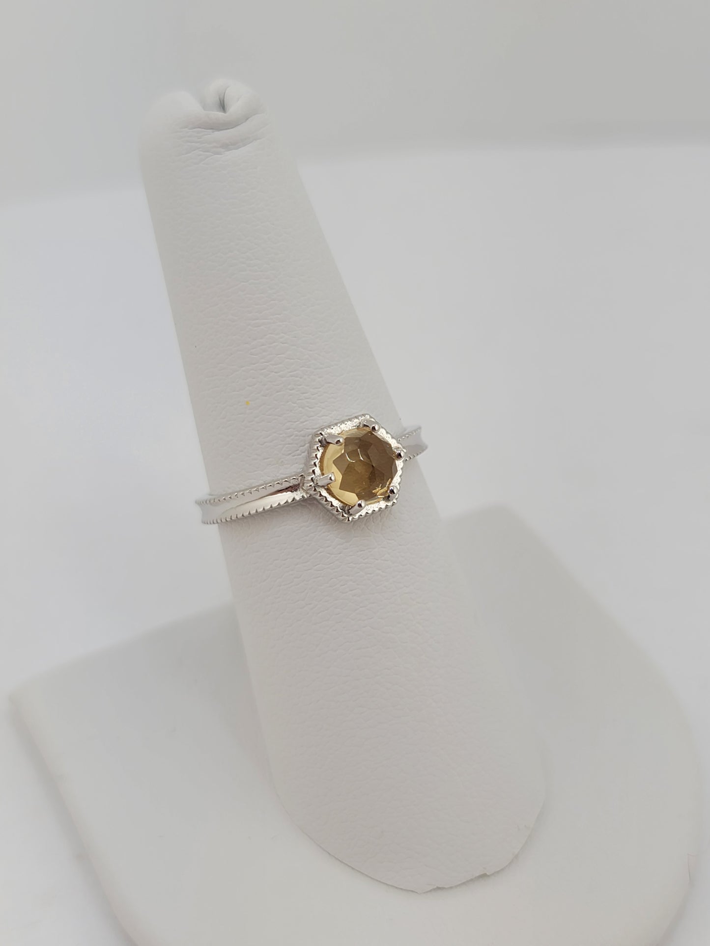S.S. Citrine Hexagon Rings