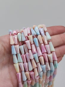Cotton Candy AB Faceted Cone Beads