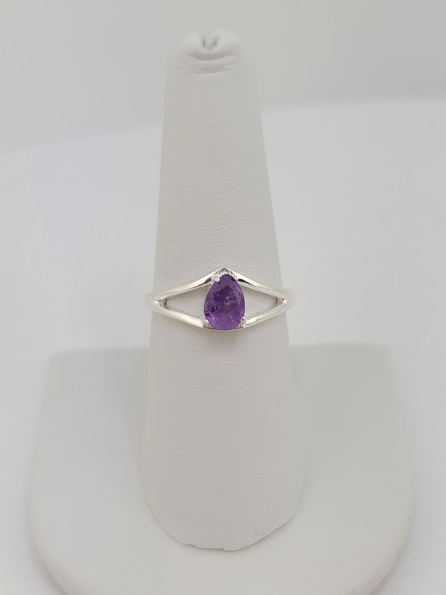 S.S. Faceted Amethyst Teardrop Rings