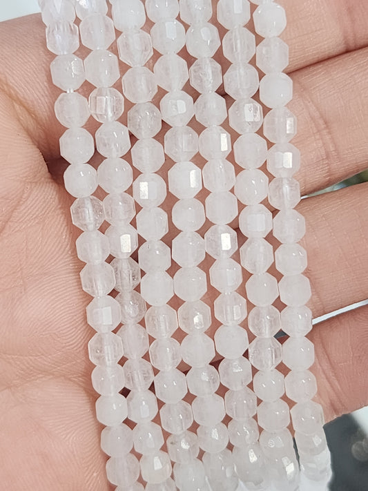 Faceted Clear Quartz Bicone Beads