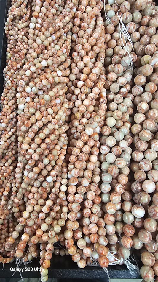 Red Web Jasper Beads