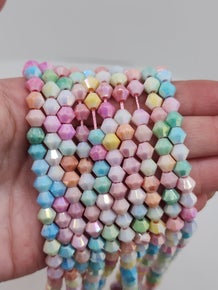 Cotton Candy AB Bicone Beads