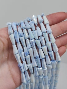 Powder Blue AB Faceted Cone Beads
