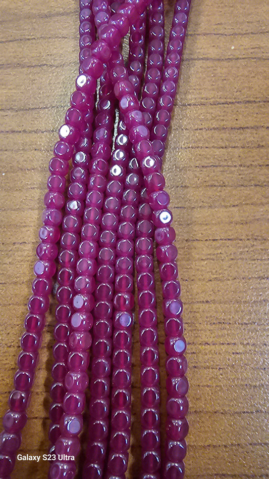 Rounded Ruby Cube Beads