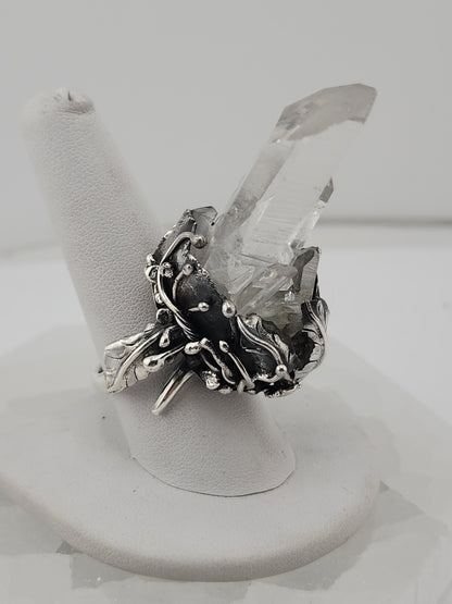 S.S. Shlomo Adjustable Lemurian Quartz Ring