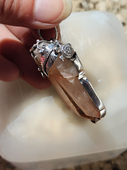 S.S. Shlomo Tangerine Quartz Pendant