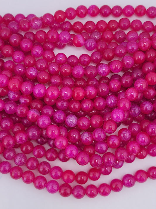 Fuschia Dragon Vein Agate Beads