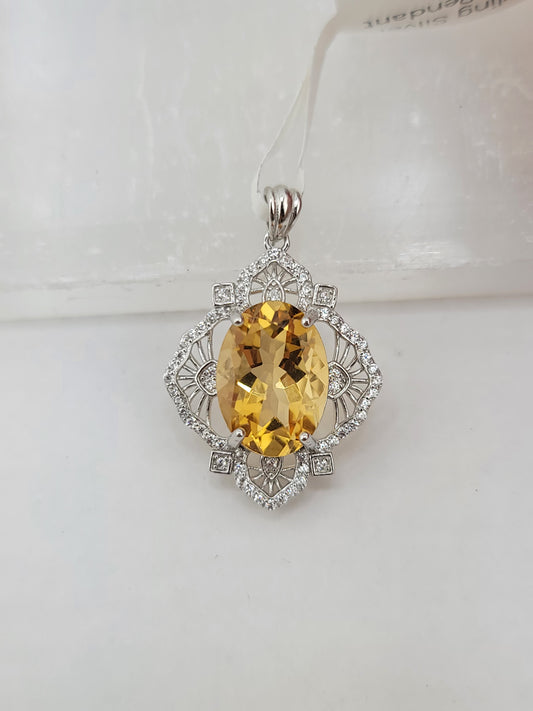 S.S. Ornate Citrine Pendants