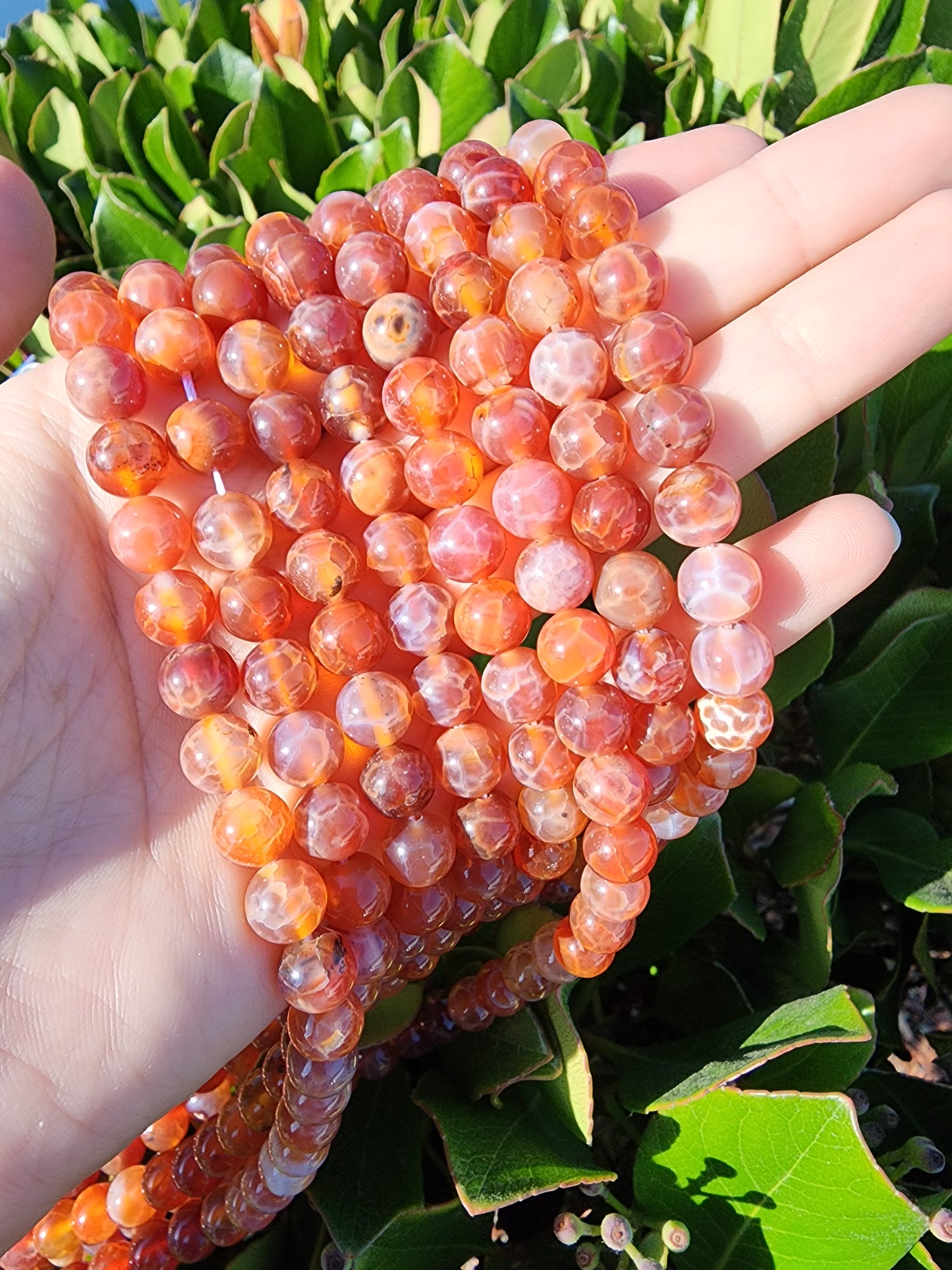 Red Fire Agate Beads