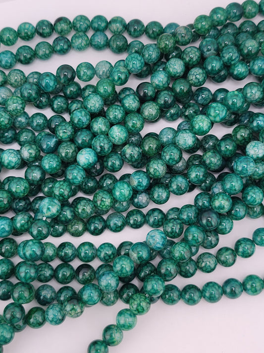 Green Dragon Vein Agate Beads