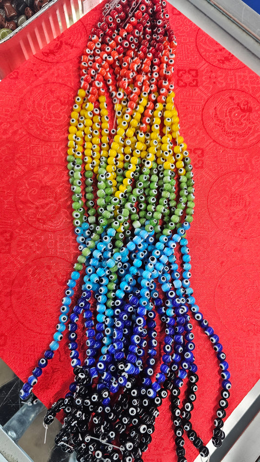 Round Multicolor Evil Eye Beads