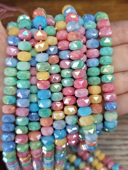 Fruit Loop AB Faceted Rondelle Beads