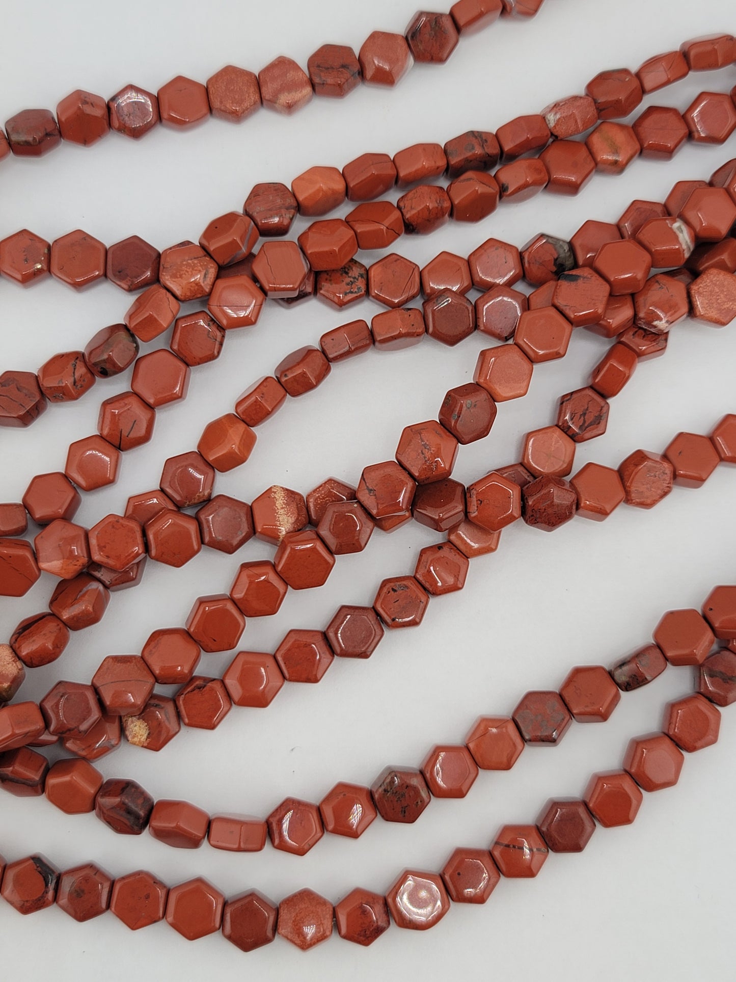Red Jasper Hexagon Beads