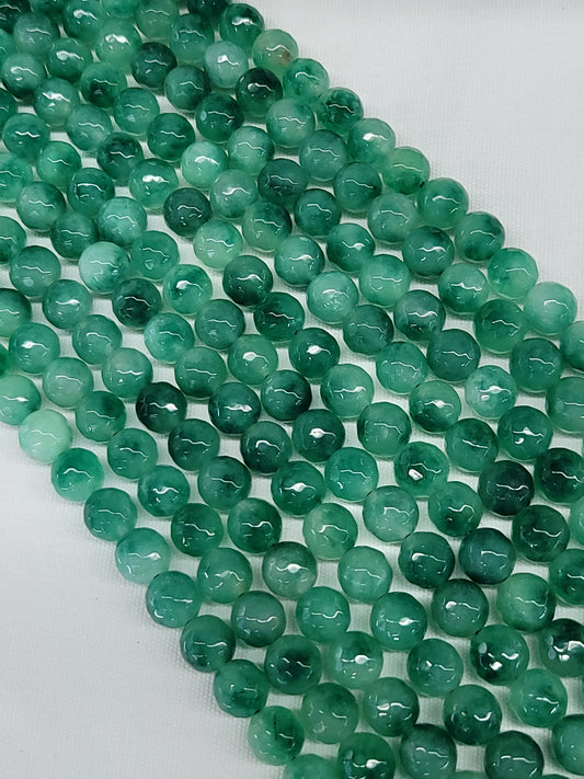 Faceted Green Quartz Beads