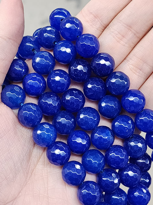 Faceted Midnight Blue Agate Beads