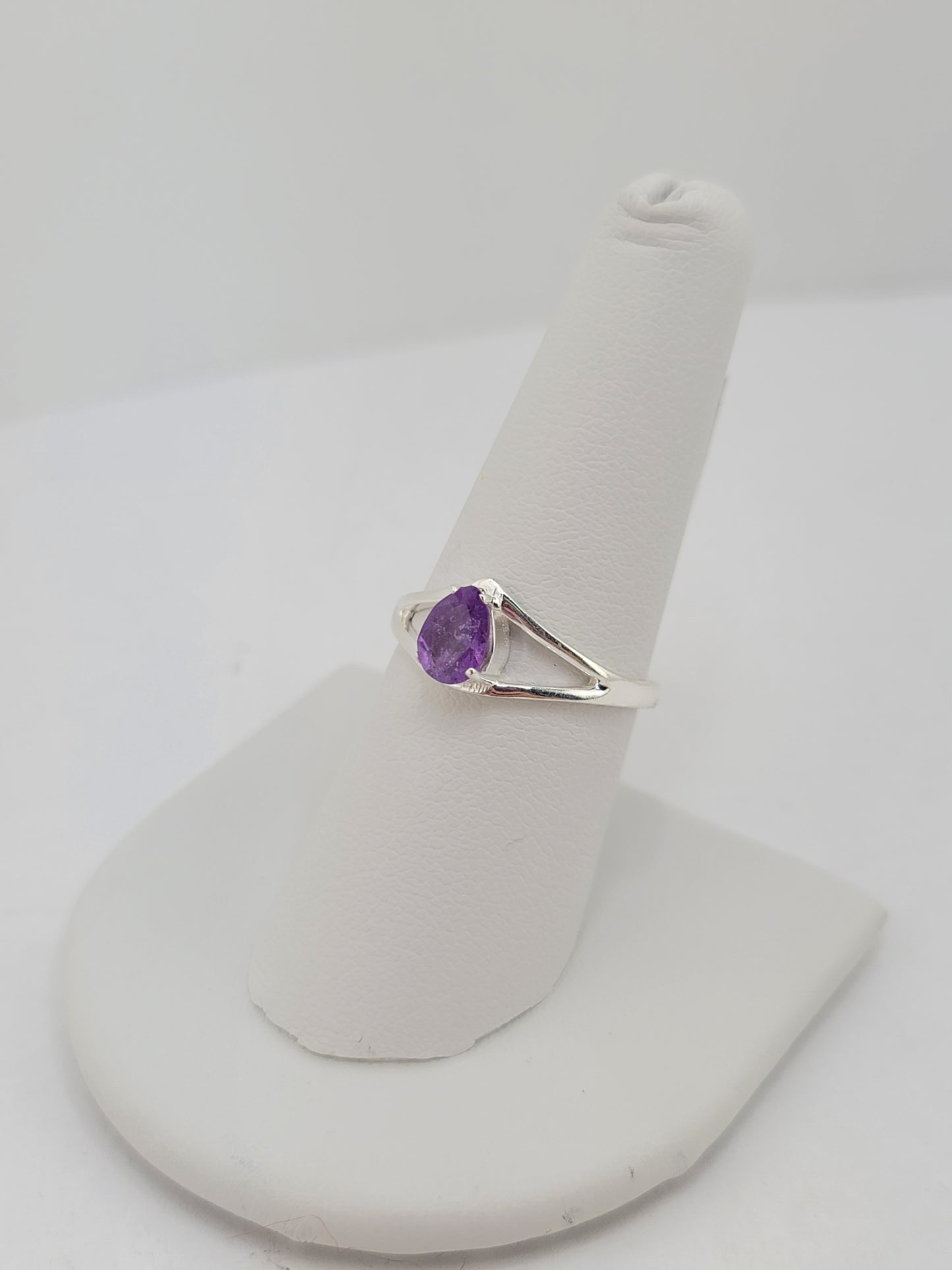 S.S. Faceted Amethyst Teardrop Rings
