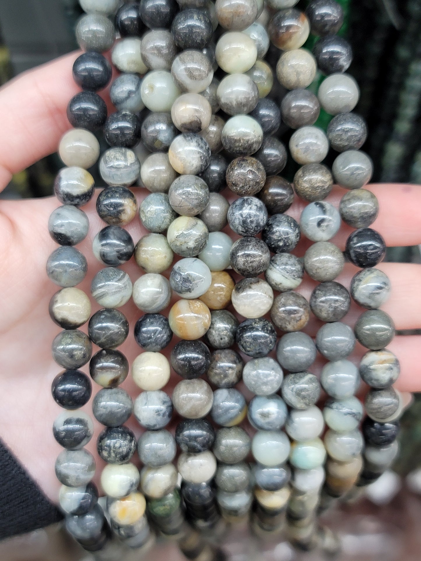 Black Amazonite Beads