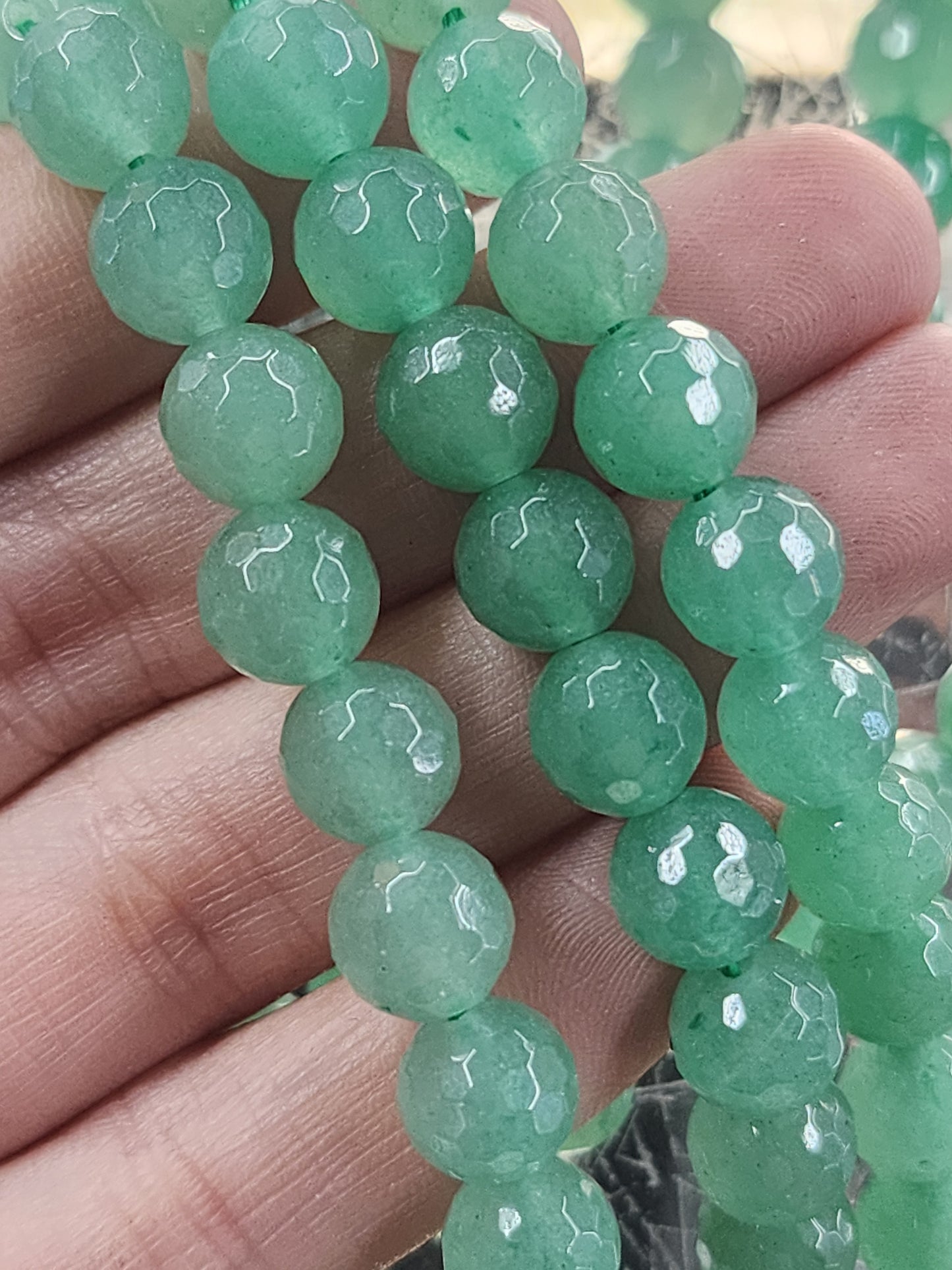 Faceted Green Aventurine Beads